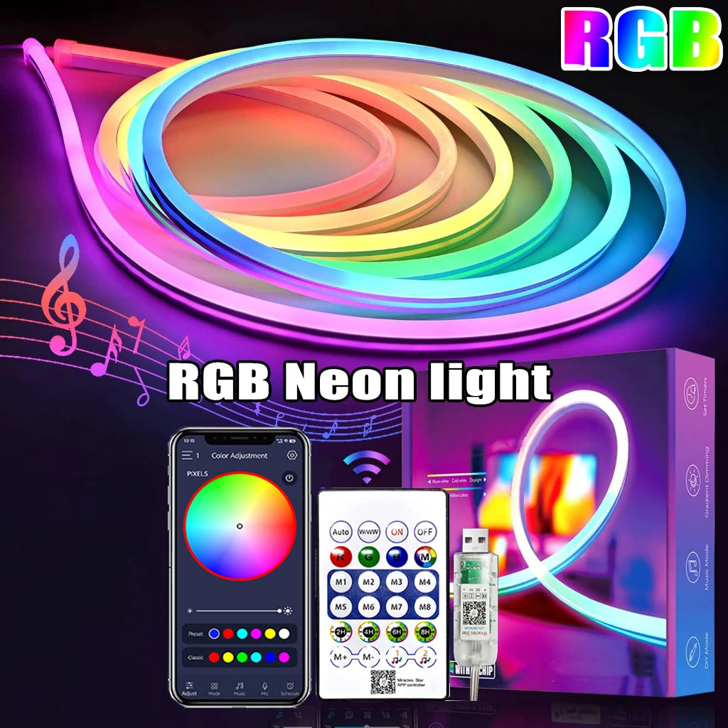 Flexible LED Neon Strip Light – Color-Changing & Waterproof